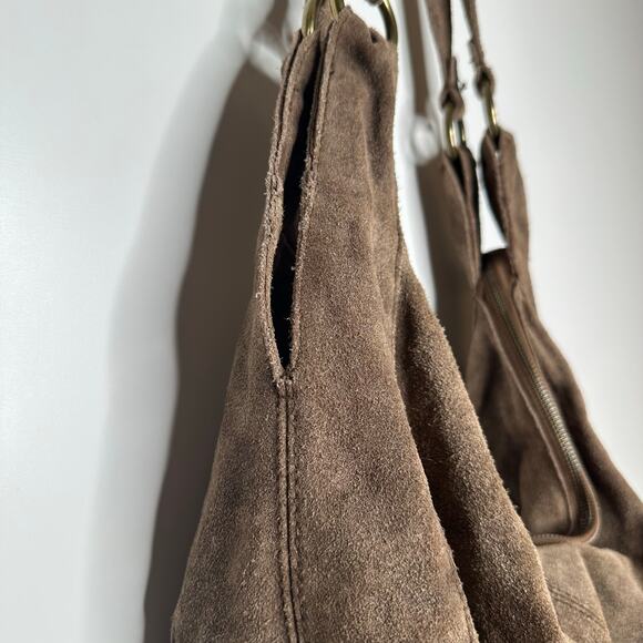 Free People Roma Suede Tote Boho Cow Leather Brown - Picture 4 of 7